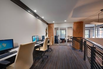 Business center with computers
